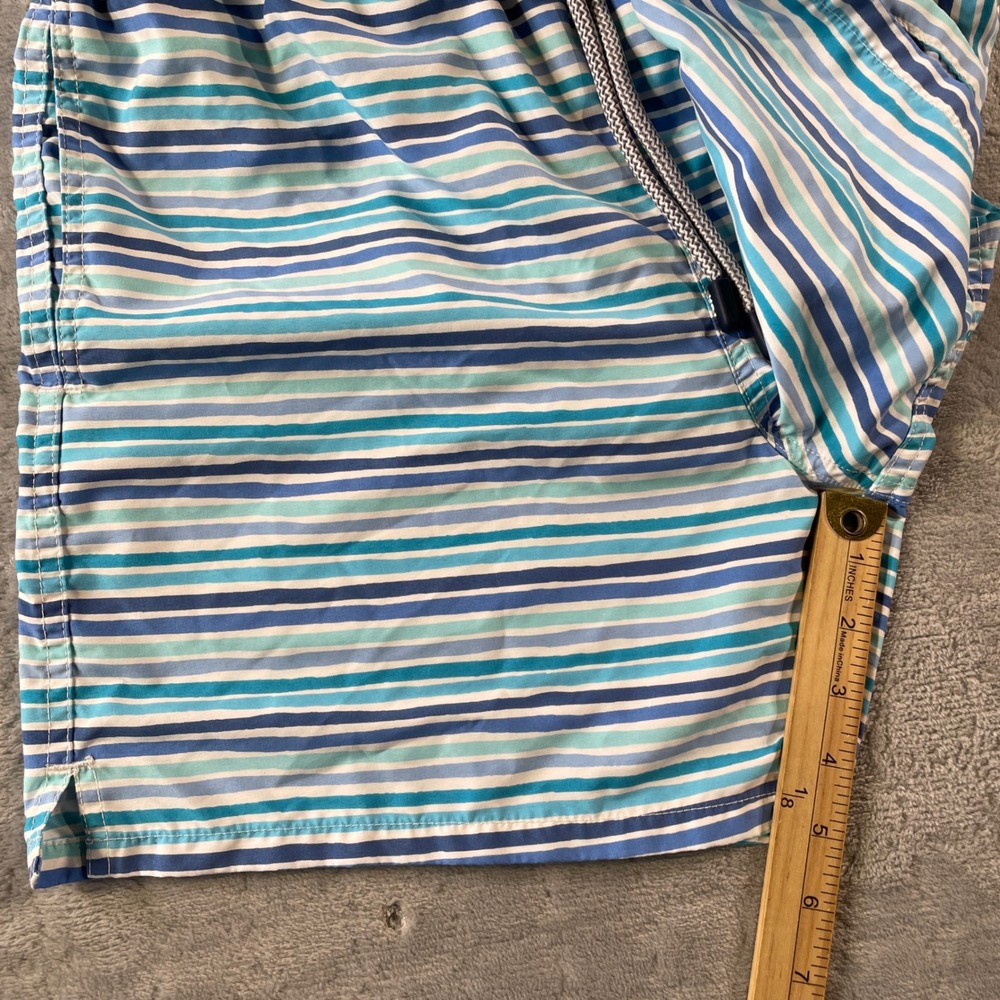 Tom & Teddy Swim Trunks Mens S Blue Stripped‎ Quick Dry Lined Beach Resort - Picture 5 of 10
